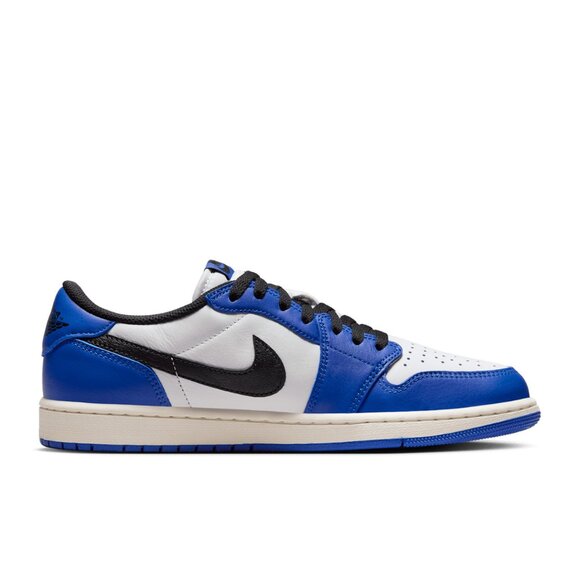 Jordan Mens 1 Retro Low OG Sneakers Color White/Black/Game Royal - Picture 2 of 6